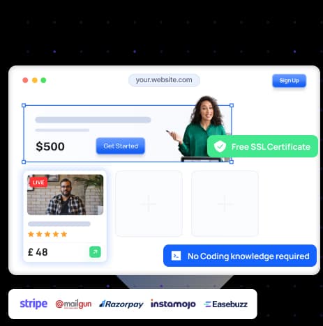 Website builder mockup