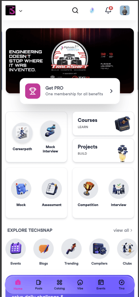 Techsnap Mobile App Interface